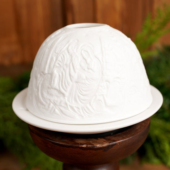 3 inch height Nativity Luumii Porcelain Light Dome - Christmas Place