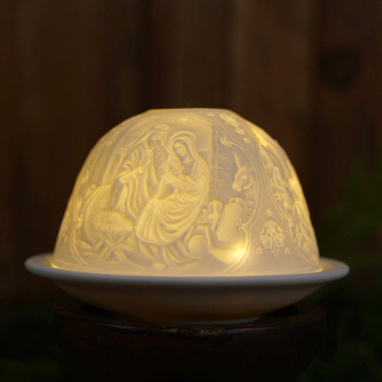 Nativity Luumii Porcelain Light Dome - Christmas Place