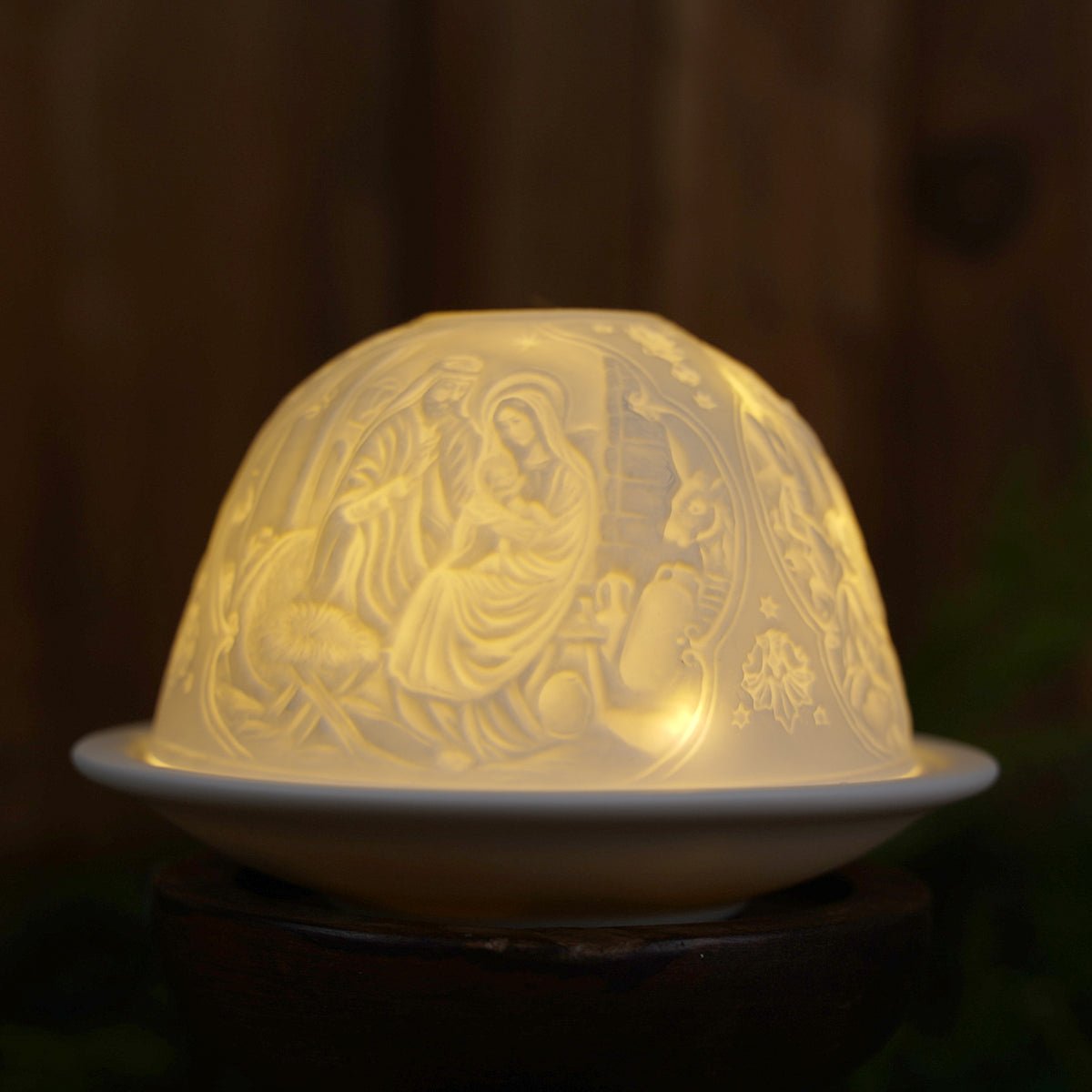 Nativity Luumii Porcelain Light Dome - Christmas Place