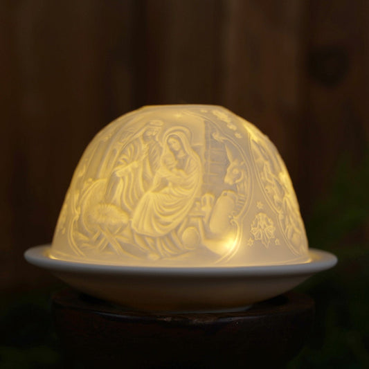 Nativity Luumii Porcelain Light Dome - Christmas Place