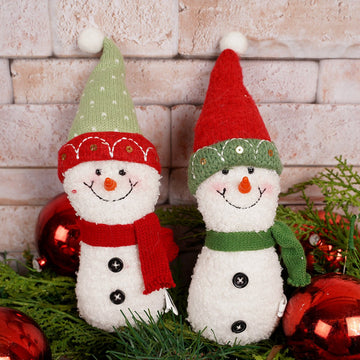 Fabric Snowman Christmas Ornament 2 Styles- Christmas Place