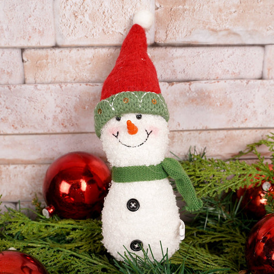 Fabric Snowman Christmas Ornament 2 Styles Red Hat - Christmas Place