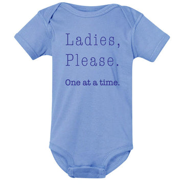 Ladies Please Blue Onesie New Born