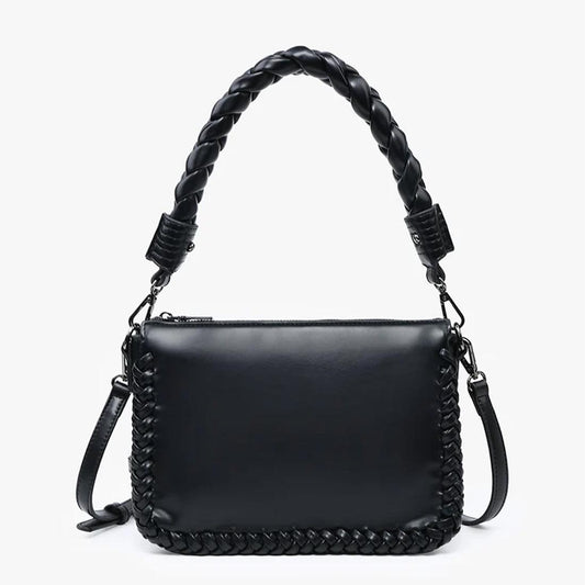 Black Judith Whipstitch Shoulder Bag