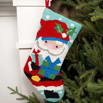 Turquoise Stocking With Santa