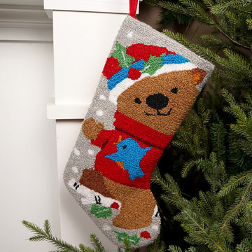 Grey Stocking With Bear