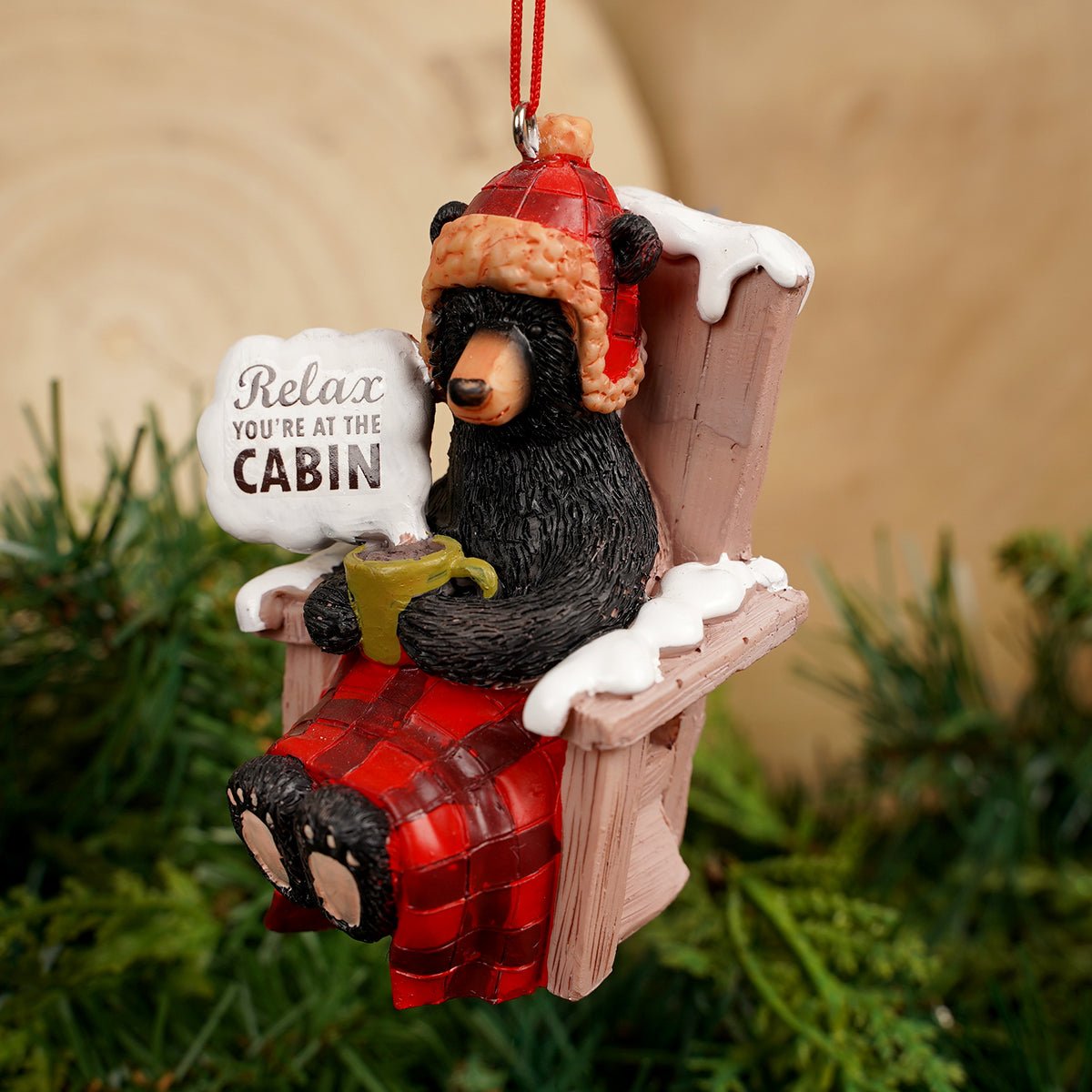 3IN BEAR HOLDING MUG ORN - Christmas Place