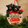 4IN RELAX BLACK BEAR ORN