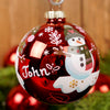 4Inch Red Snowman Ball Ornament