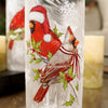 8In LED Glass Cardinal Cylinder - Christmas Place