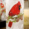 8In LED Glass Cardinal Cylinder - Christmas Place
