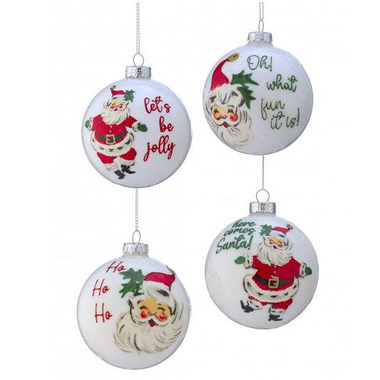 Glass Dancing Santa Ball Ornament - Christmas Place