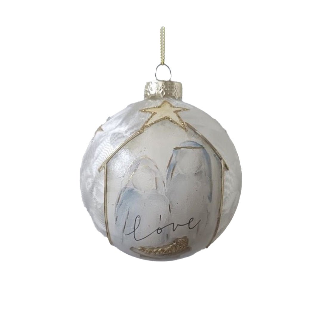 Glass Love Holy Family Ball Ornament - Christmas Place