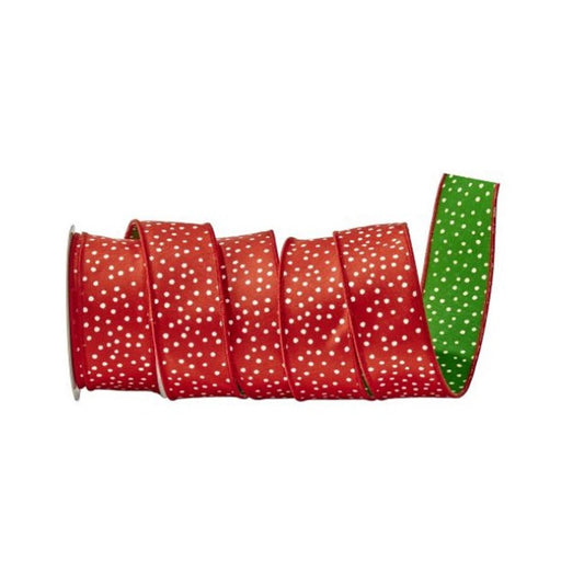 Double Sided Red Green Polka Dot Ribbon - Christmas Place