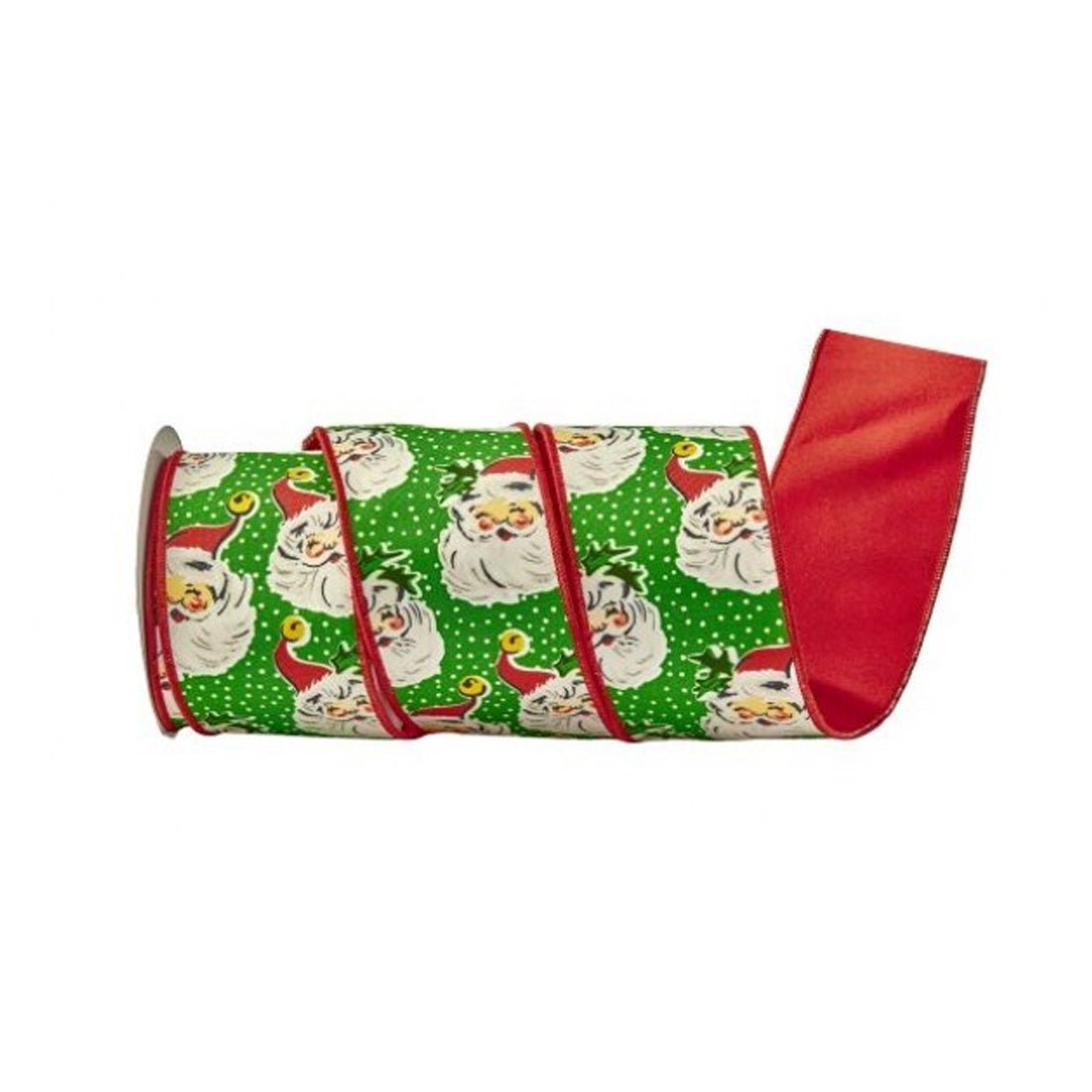 Santa Face Polka Dot Ribbon - Christmas Place