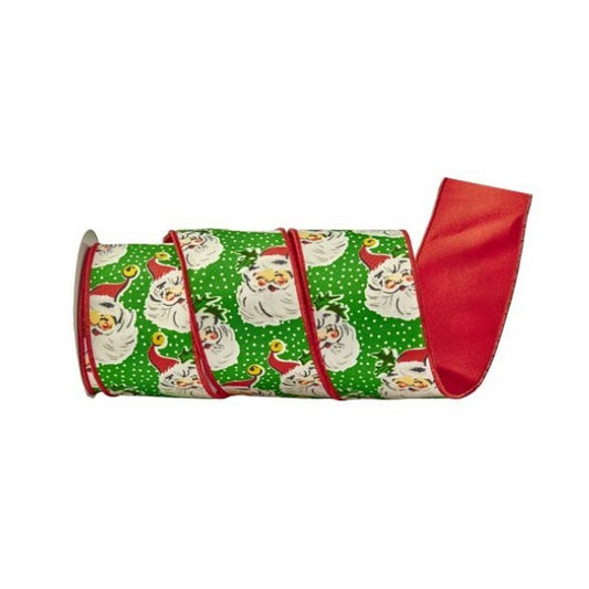 Santa Face Polka Dot Ribbon - Christmas Place