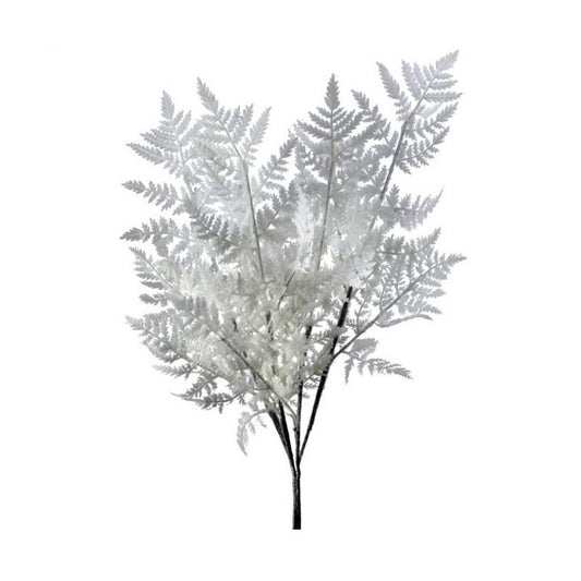 22.5In Flocked Bleached Fern Spray