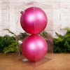 140MM Hot Pink Matt Ball Ornament Box Of 2