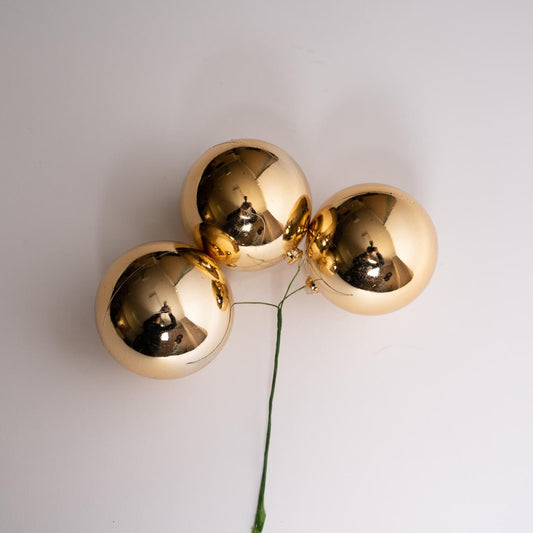 80mm Gold Shiny Stem Bunch Of 3