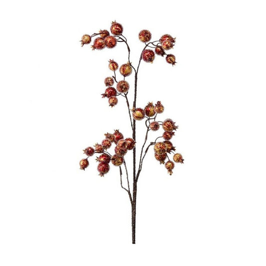 Antique Red Metallic Beaded Pomogranite - Christmas Place