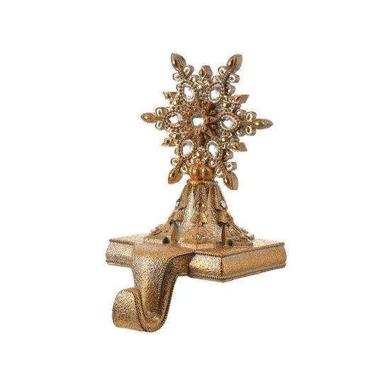 9In Gold Jewel Snowflake Stocking Holder - Christmas Place