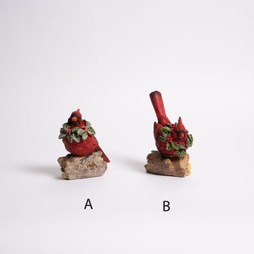 Cardinal With Holly On Branch