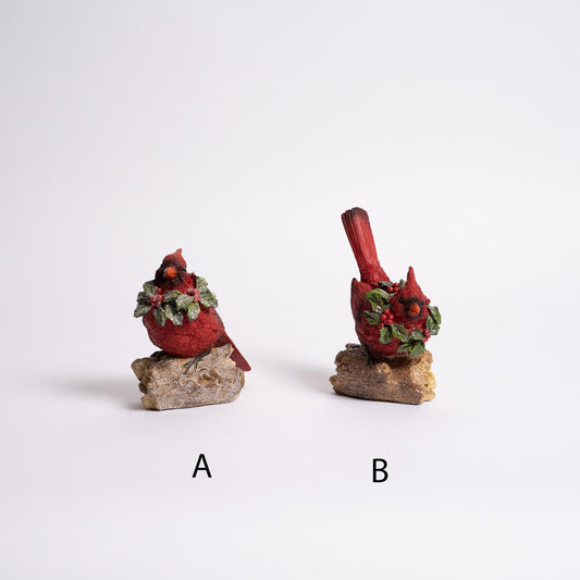 Cardinal With Holly On Branch