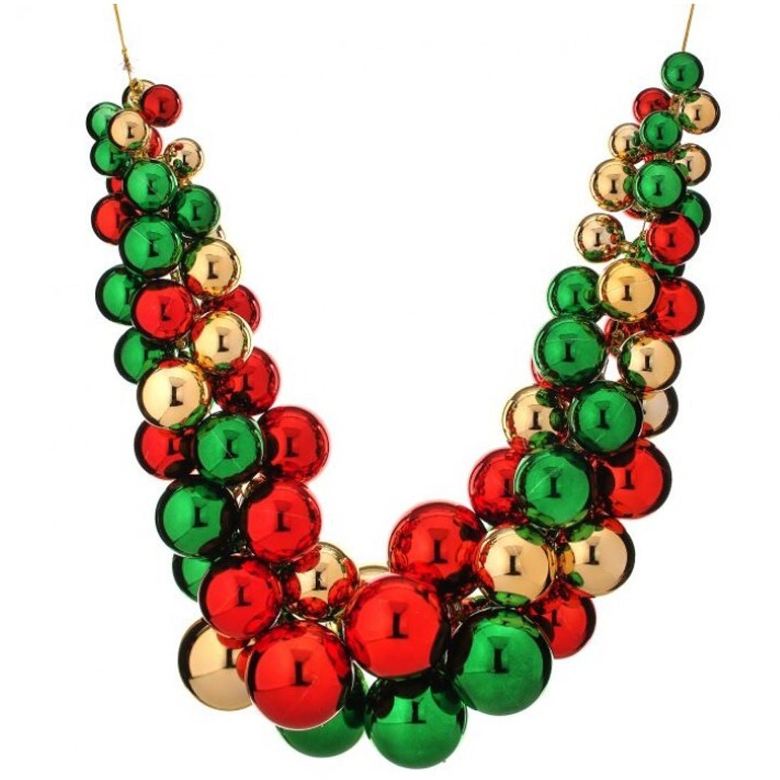 Red Green Gold Ball Garland - Christmas Place