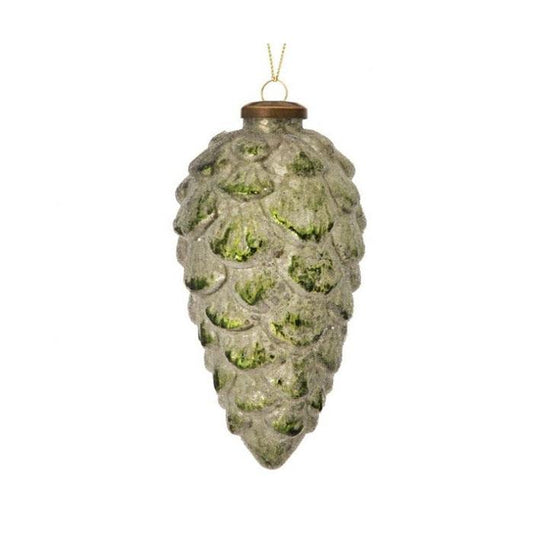 6 Inch Frosted Green Pinecone