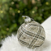 Glass Diagonal Plaid Ball Ornament