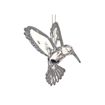 Clear Silver Hummingbird Ornament