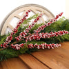 28 Inch Red Frosted Berry Cluster Branch - Christmas Place
