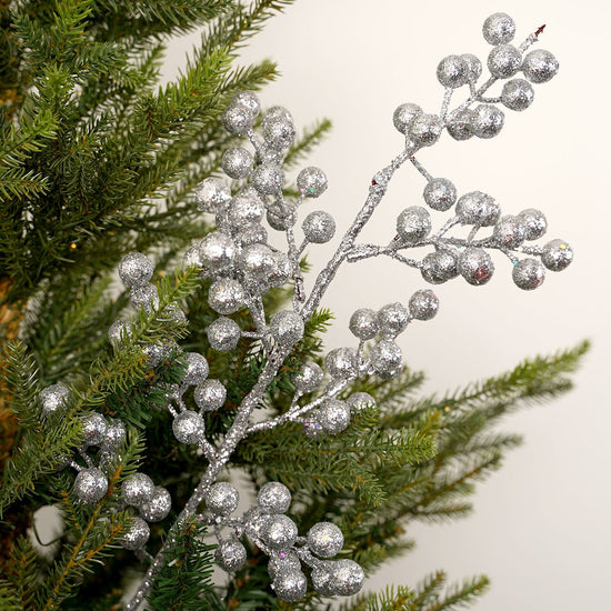 Glittered Berries Christmas Tree Spray - Christmas Place