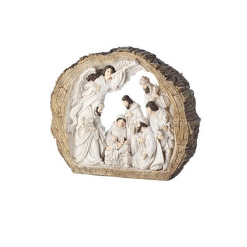 Nativity With Wood Creche