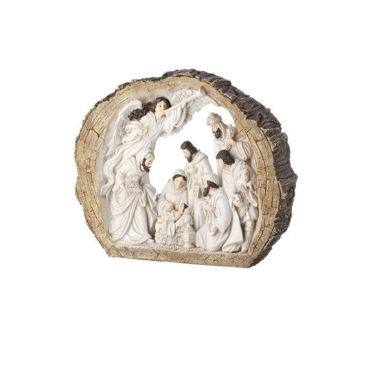 Nativity With Wood Creche