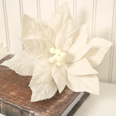 24 Inch Ivory Poinsettia - Christmas Place