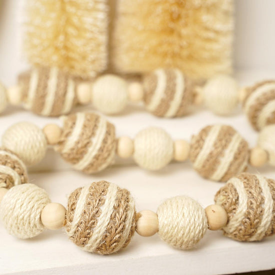 Natural Jute Bead Garland - Christmas Place