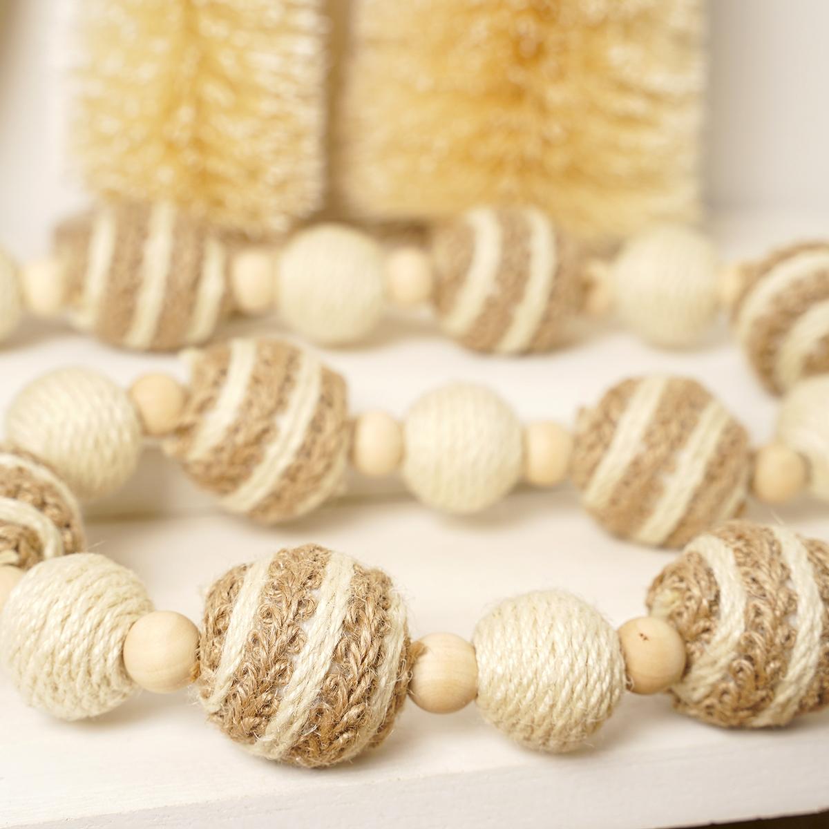 Natural Jute Bead Garland - Christmas Place