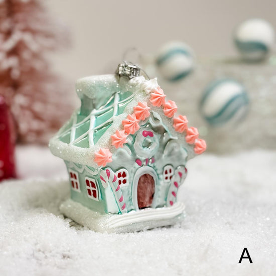Glass Pastel Gingerbread House - Christmas Place