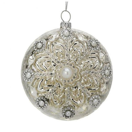 Glass Pearl Disc Ornament