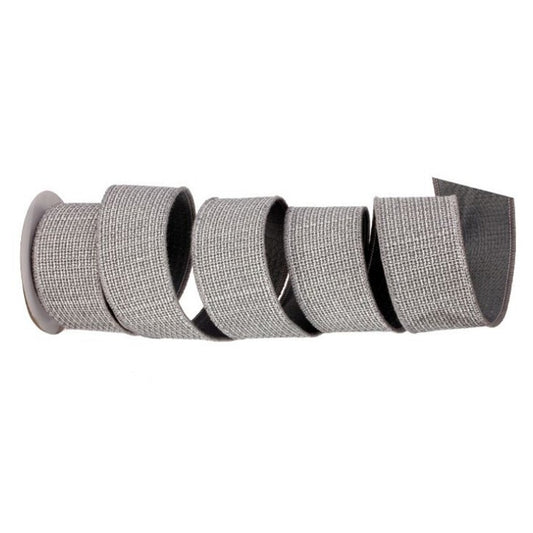 Grey Basket Weave Christmas Ribbon - Christmas Place