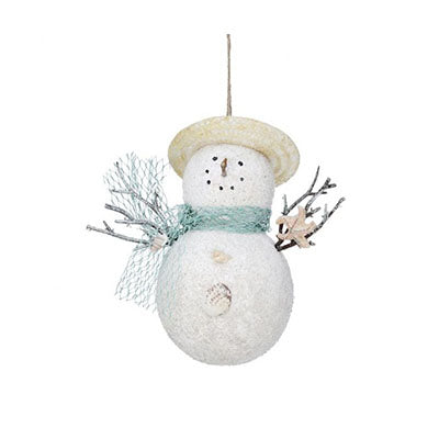 Coastal Snowman Ornament