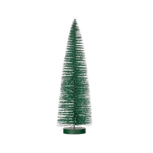 15 Inch Green Snow Tip Bristle Tree