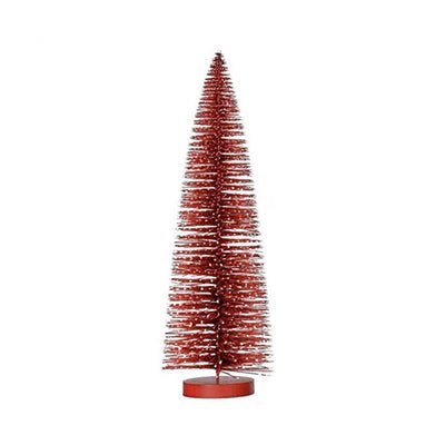 12 Inch Red Snow Tip Bristle Tree - Christmas Place