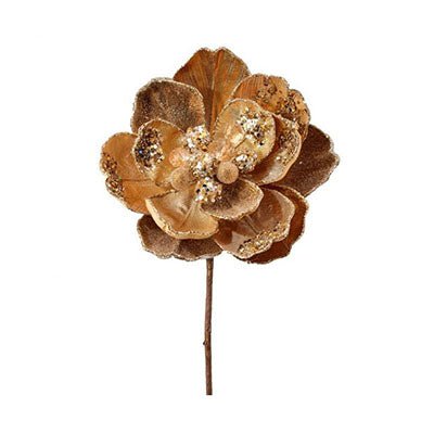 24In Gold Iced Jewel Magnolia Stem - Christmas Place