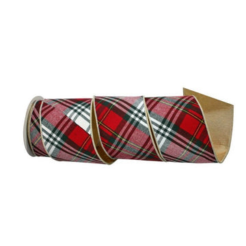 Red White Green Cotton Plaid Ribbon