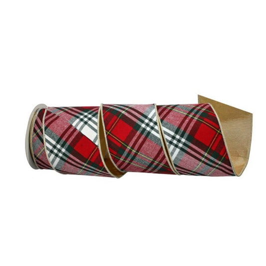 Red White Green Cotton Plaid Ribbon