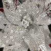 32In Silver Glitter Jewel Poinsettia Stem - Christmas Place