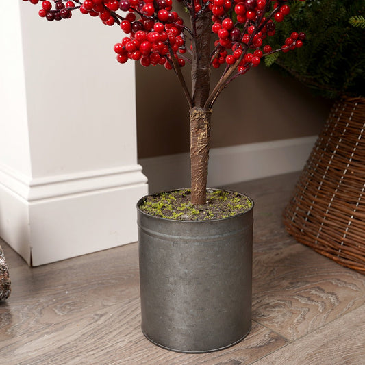 Christmas Red Berry Potted Tree 39 inches Tall Christmas Place