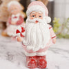 Red Pink Santa Mrs Claus Christmas Figures Santa holding Peppermint Lollipop - Christmas Place